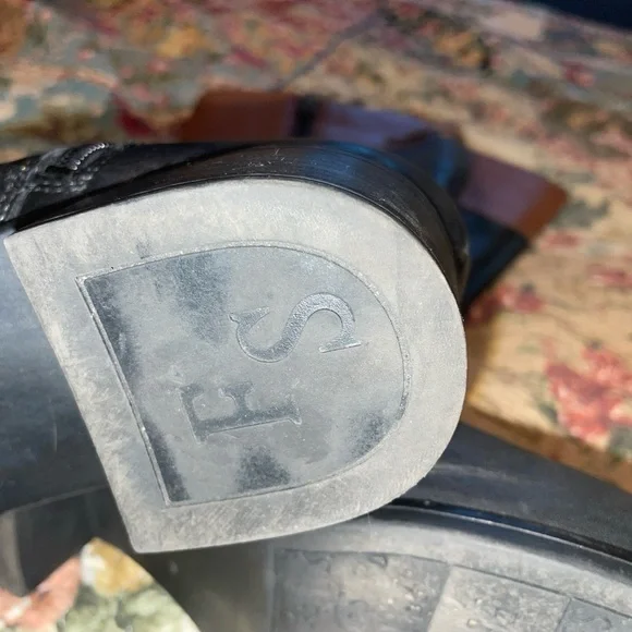 Franco Sarto Black and Brown Heeled Boots 9 women’s med width - Picture 7 of 9